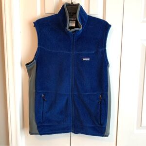 Patagonia Polartec Men’s Fleece Vest Large Zip-up Deep blue & Gray